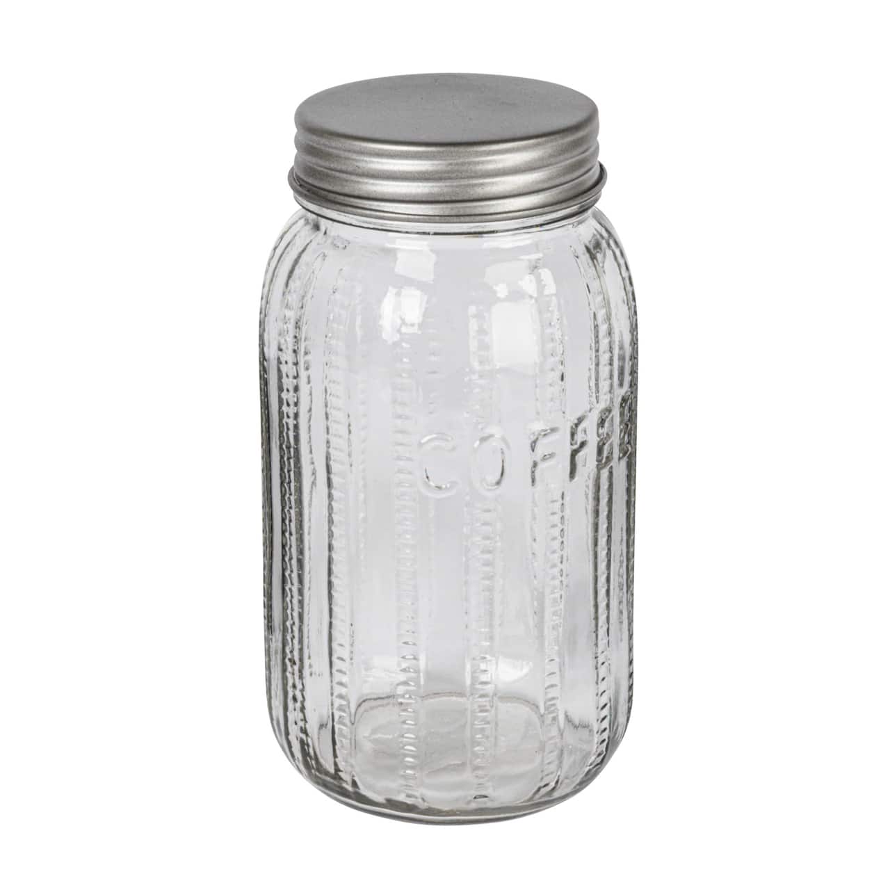 Hello Honey Coffee Embossed Glass Jar with Metal Lid